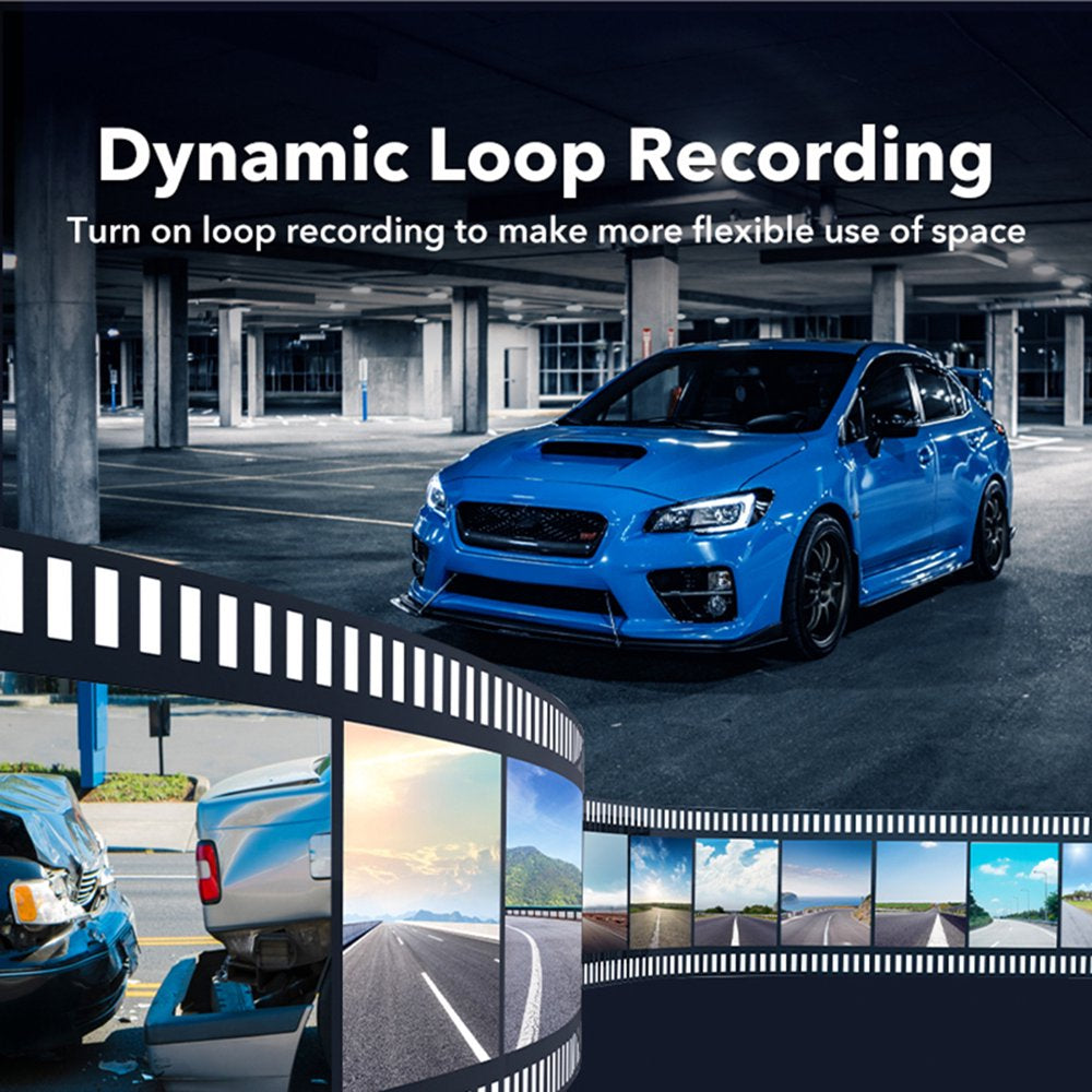 Dash Cam Front and Rear, 4K Dash Cam with Wifi & GPS, 4K/2.5K Front+1080P Rear Dash Camera with Night Vision, LCD Screen Display, Loop Recording,Black